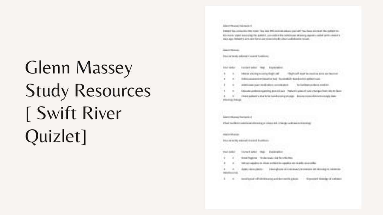 Glenn Massey Swift River Quizlet [Study Resources]